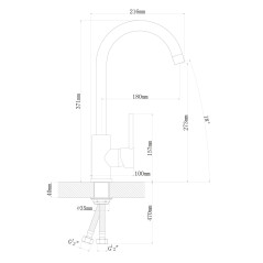 Смеситель АЛЬФА FL  цвет шампань ,