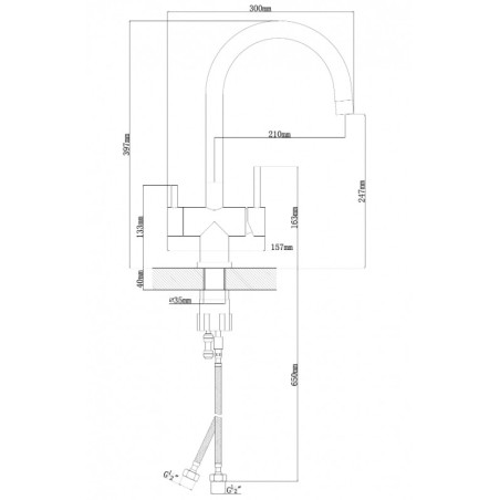 Кухонный смеситель TopZero TPZ 302 INOX