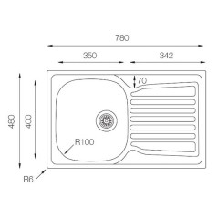 Кухонная мойка TopZero (wellinox) COL 780.480 - GT8K
