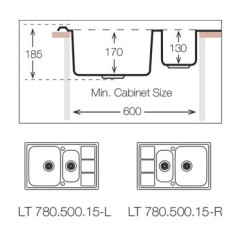 Кухонная мойка TopZero (prime) LTP 780.500.15.GT8K