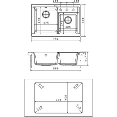 КАССИ 780 мойка цвет мокко FS,