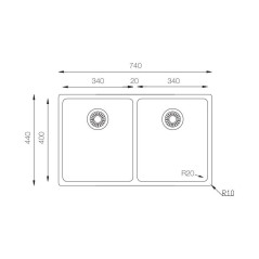 Кухонная мойка TopZero (prime) MU 340.50.50.GT10K