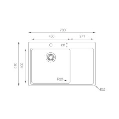 Кухонная мойка TopZero (prime) MM 780.510.60.GT10K L