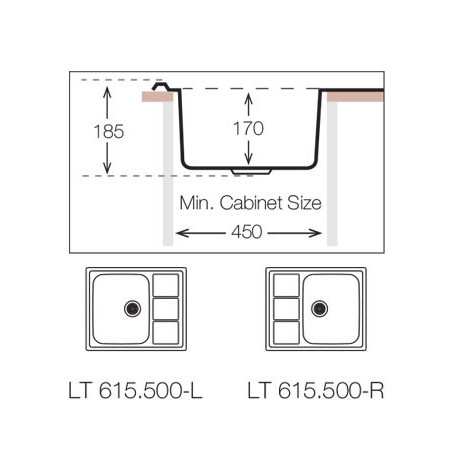 Кухонная мойка TopZero (prime) LTP 615.500.GT8K