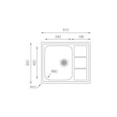 Кухонная мойка TopZero (prime) LTP 615.500.GT8K