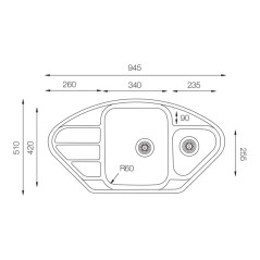 Кухонная мойка TopZero (prime) LTP 945.510.15.GT8K