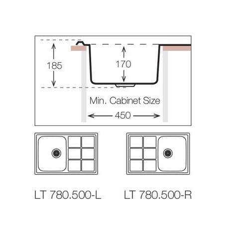 Кухонная мойка TopZero (prime) LTL 780.500.GT8K