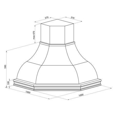 Вытяжка Дора (угловая) ППУ мощ.700  бук/слоновая кость EMA ITALY
