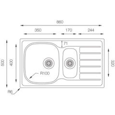 кухонная мойка TopZero HYL860.500.15.GT8K(слив в комплекте)