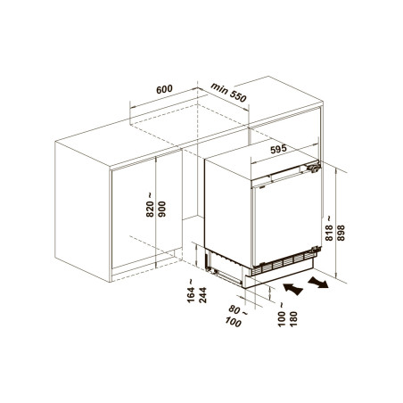 LEX RBI 103 DF - холодильник/мор. встраиваемый