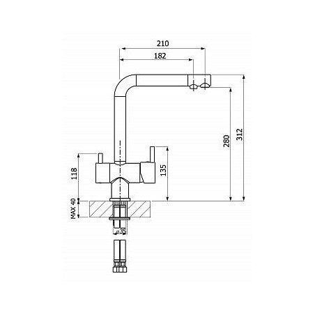 Смеситель АРЕС  DG, цвет Коричневый  (ARES DG, Brown)