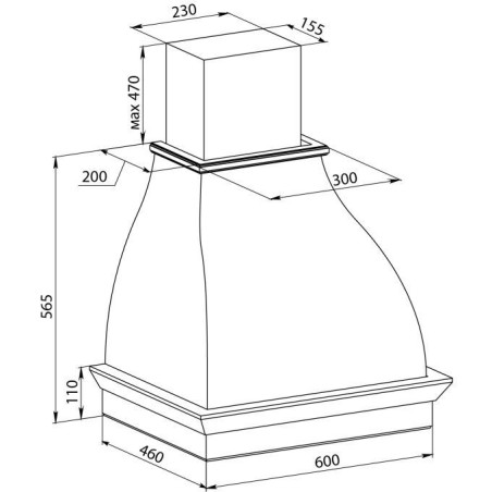 Вытяжка БЬЯНКА 600 ППУ мощ900 БУК/БЕЛЫЙ МУАР EMA ITALY