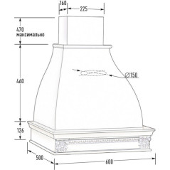 Вытяжка ЛИЛИЯ 600 С ЧАСАМИ БУК/слоновая кость EMA ITALY